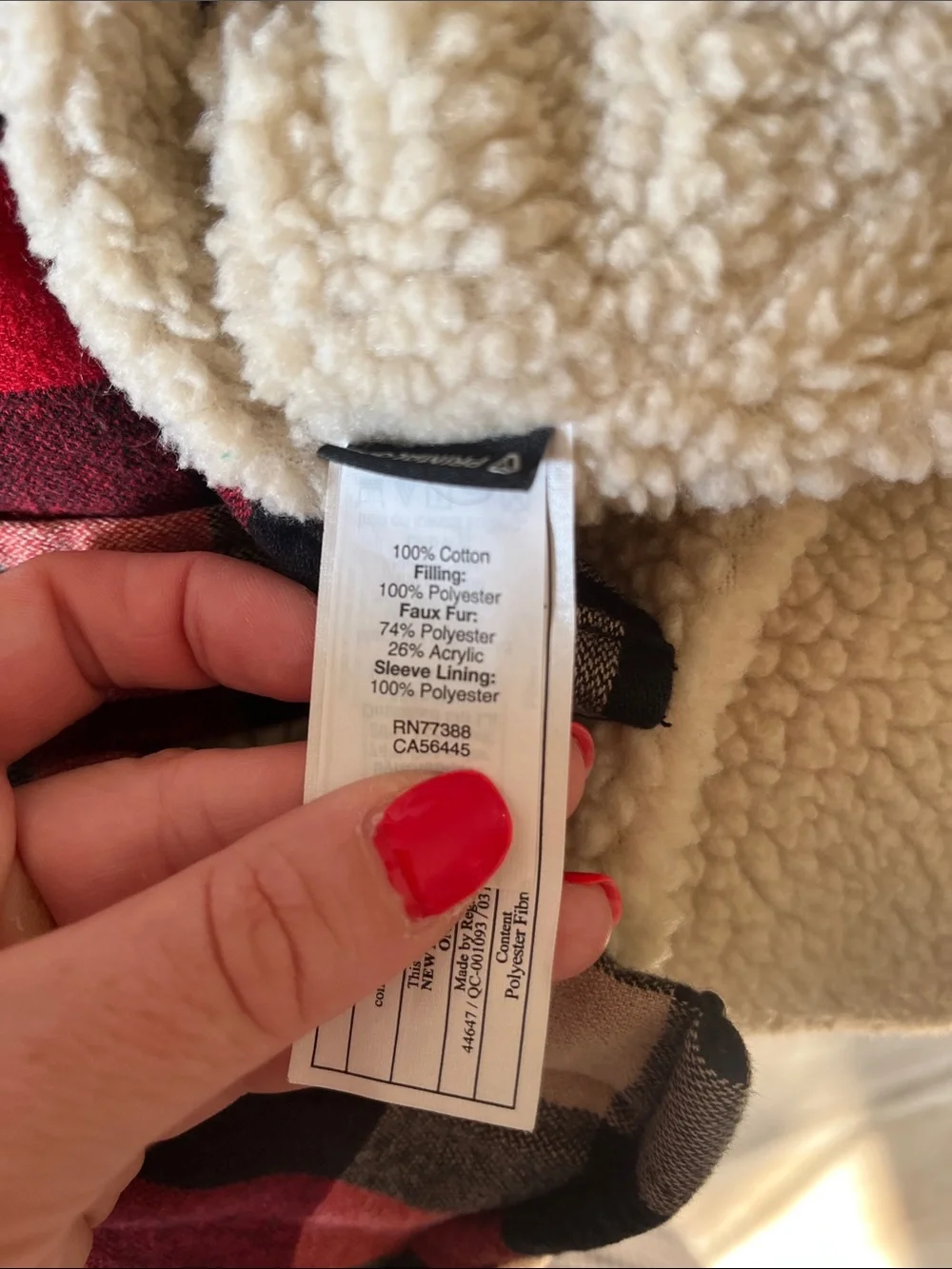 J. Crew Red, Black & Cream Plaid Shirt Jacket